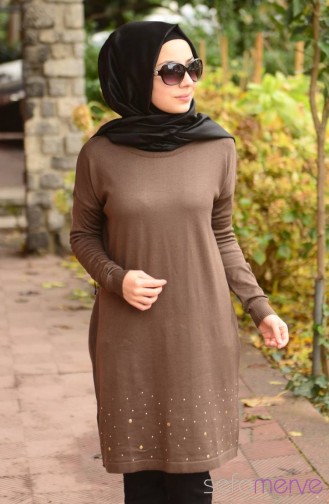 Triko Tunik 3224-08 Koyu Vizon