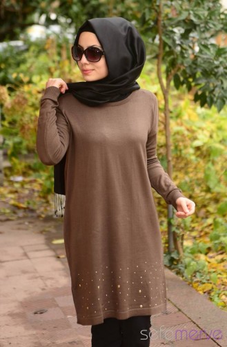Triko Tunik 3224-08 Koyu Vizon