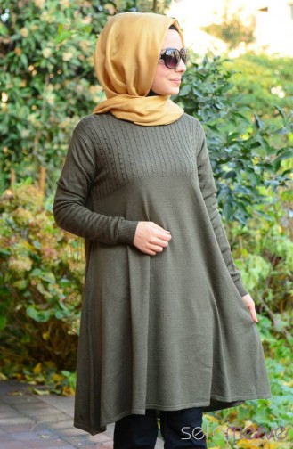 Triko Kazak 3233-03 Haki Yeşil