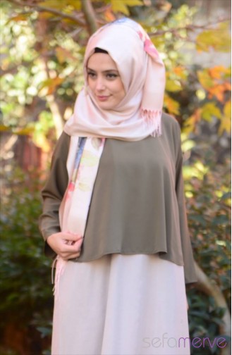 Aybikestil Volanlı Bluz 8559-02 Haki Yeşil
