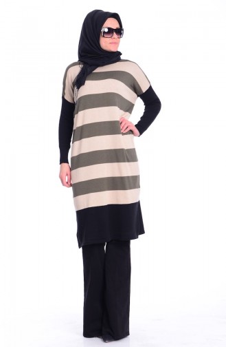 Tesettür Triko Tunik 3677-01 Siyah