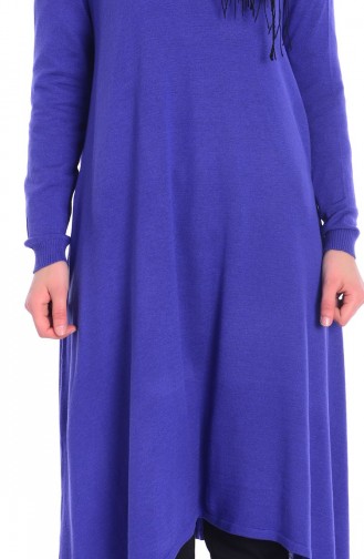 Tesettür Triko Tunik 3610-11 Saks