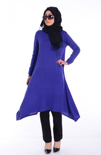 Tesettür Triko Tunik 3610-11 Saks