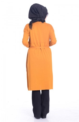 Tesettür Triko Tunik 3687-08 Hardal