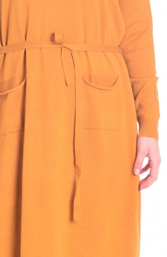 Tesettür Triko Tunik 3687-08 Hardal