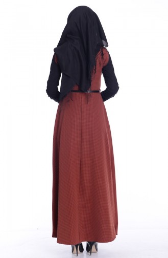 Robe Hijab Couleur brique 4129-05