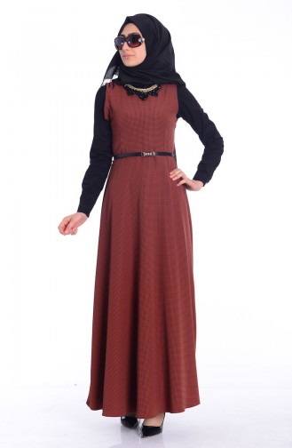Robe Hijab Couleur brique 4129-05