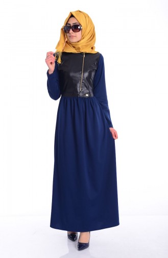 Light Navy Blue Hijab Dress 5470-02