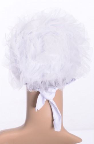 Bonnet en Tulle 04 Creme 04