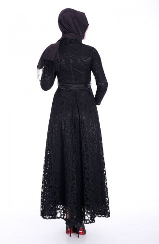 Black Hijab Evening Dress 4340-01