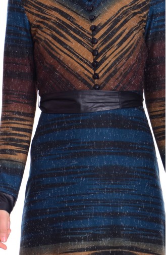 فستان أزرق زيتي 6964-04