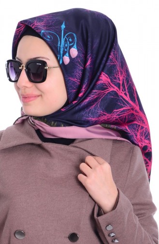 Polo Ist Eşarp 2002 01 Lacivert Fuşya Gül Kurusu