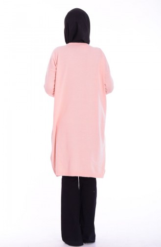 Tesettür Triko Tunik 0357-04 Pudra