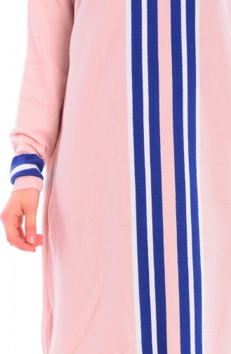 Tesettür Triko Tunik 0357-04 Pudra