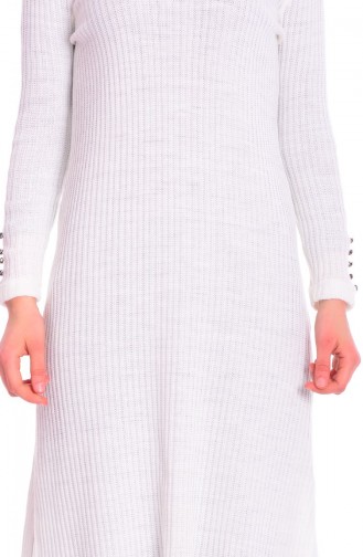 Tesettür Triko Tunik 50706-07 Krem