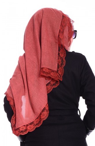 Sefamerve Dantel Cotton Şal 22 kiremit
