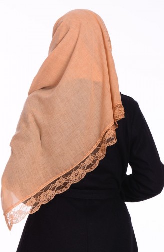 Sefamerve Dantel Cotton Şal 25 Açık Hardal