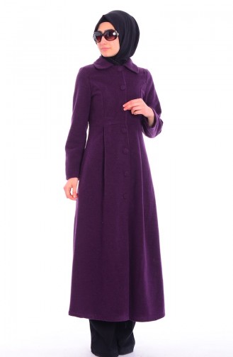 Tesettür Kaşe Kaban 3080-01 Mor