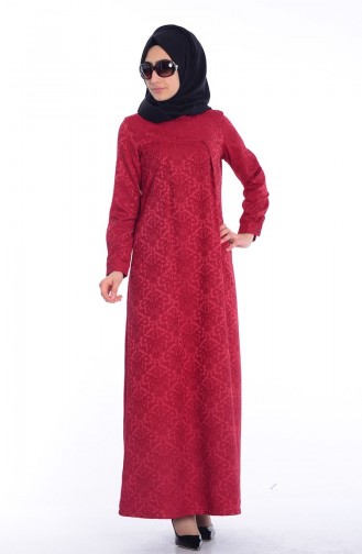 Rot Hijab Kleider 7256-03