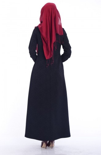 Black Hijab Dress 7256-04