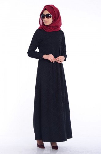 Black Hijab Dress 7256-04