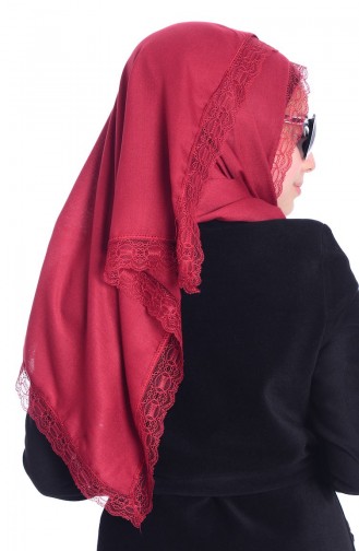 Sunway Paşmina Dantelli Şal 6000 16 Bordo