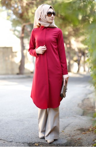 Tesettür Tunik 2515-07 Bordo