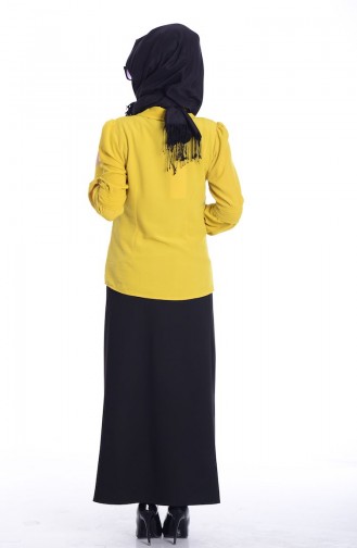 Acid Green Hijab Dress 4276-02