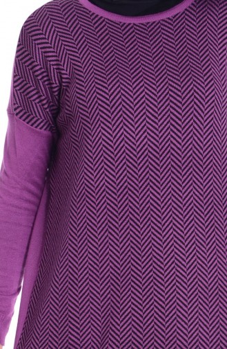Tesettür Triko Tunik 3697-03 Mor