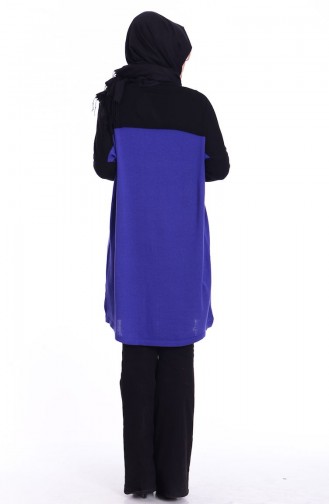 Tesettür Triko Tunik 3700-03 Saks
