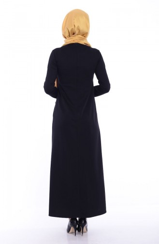 Schwarz Hijab Kleider 2339-01
