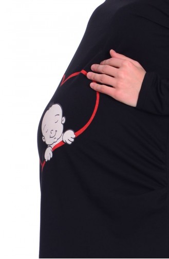 Tesettür Hamile Tunik 4266-01 Siyah