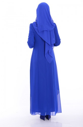 Chiffon Glossy Details Dress 52221-04 Saxon blue 52221-04