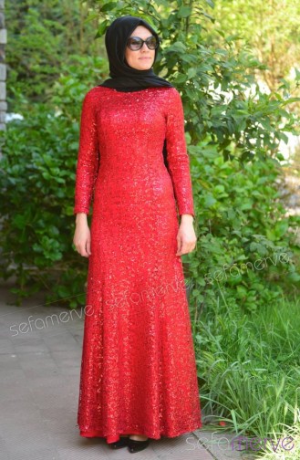 Modaysa Abiye Elbiseler 4177-01 Kırmızı