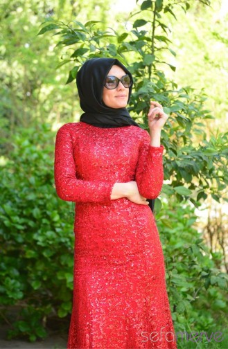 Modaysa Abiye Elbiseler 4177-01 Kırmızı