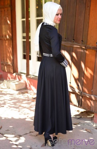 Dress Zerafet Hijab 5020-03 Black-White 5020-03