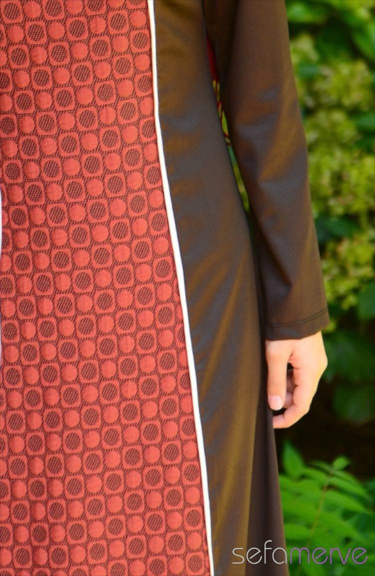Brown Hijab Dress 702002 Sefamerve