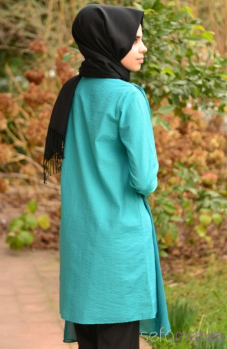 Chiffon Detail Plain Tunic 44330-03 Green 44330-03