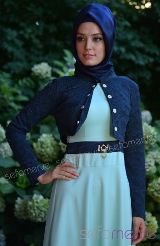 Bahar Dress PRC 3042-16 Mint Green Navy Blue 3042-16