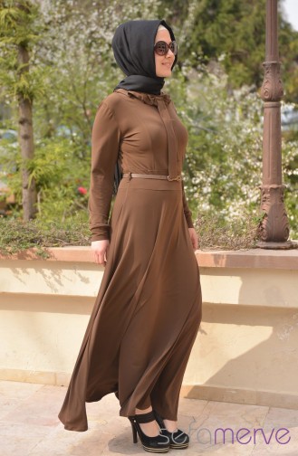 Basak Evening Dress 5555S-02 Brown 5555S-02