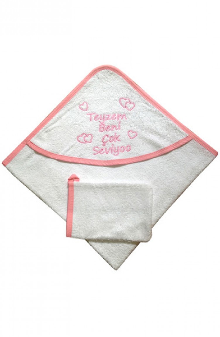 Bebek Havlu Teyzem Beni Seviyo 16400 01 Pembe