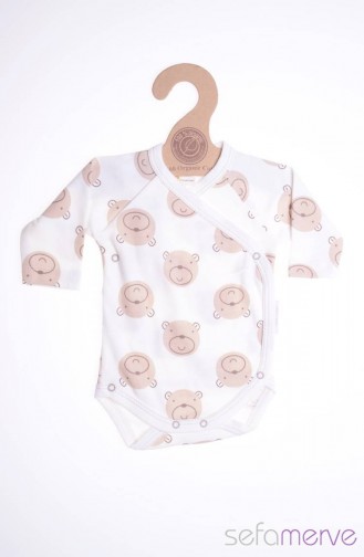 Mother Love Organik Çıtçıtlı Zıbın Body 5048-01 Krem