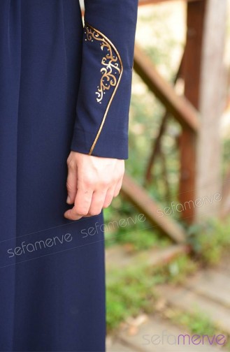 Abayas Bleu Marine 9102-03