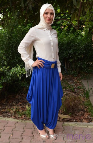 Belemir Butik Şalvar 7555-10 Saks