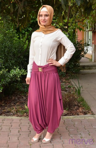 Belemir Butik Şalvar 7555-11 Mürdüm