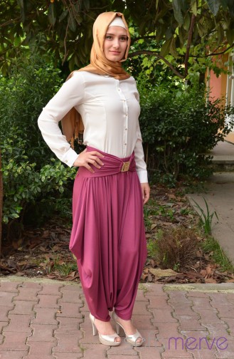 Belemir Butik Şalvar 7555-11 Mürdüm