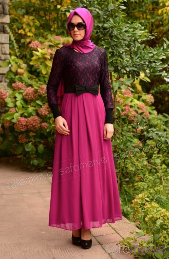 Hijab Dress Benim Se 0303-03 Fuchsia 0303-03