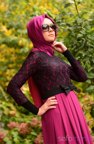 Hijab Dress Benim Se 0303-03 Fuchsia 0303-03