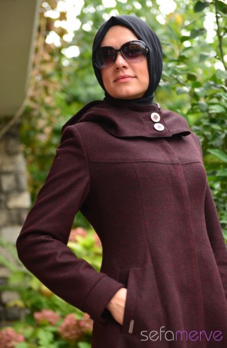 Berrince Kapişonlu Kaban 1514-05 Bordo