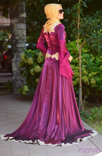 Purple İslamitische Avondjurk 1022-01
